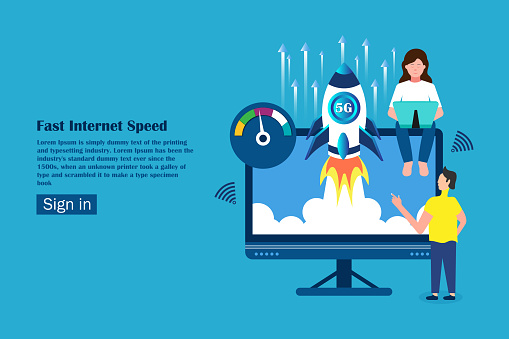Faster Internet Computer Science Fast Internet Speed Concept Computer Stock Illustration - Download ...
