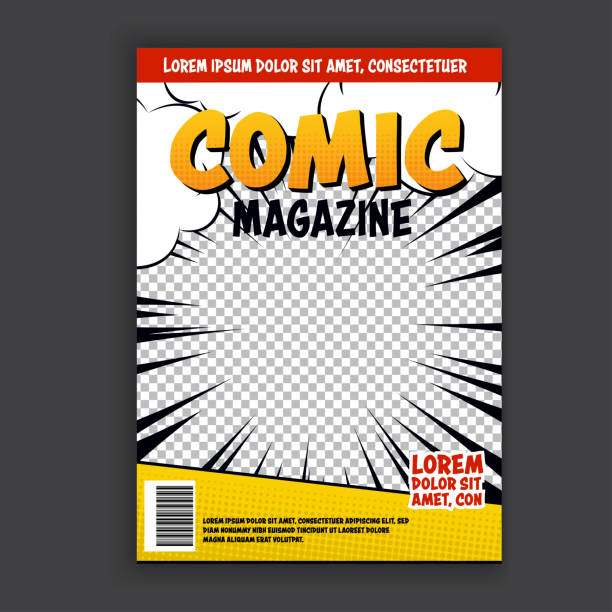 ilustrações de stock, clip art, desenhos animados e ícones de vector comic template magazine, book cover, flyer. - comic book