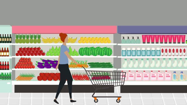 1,002 Grocery Store Cartoon Stock Videos and Royalty-Free Footage - iStock  | Grocery shopping