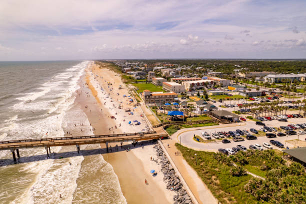 istock Aerial drone image St Augustine Beach FL USA 1335158130
