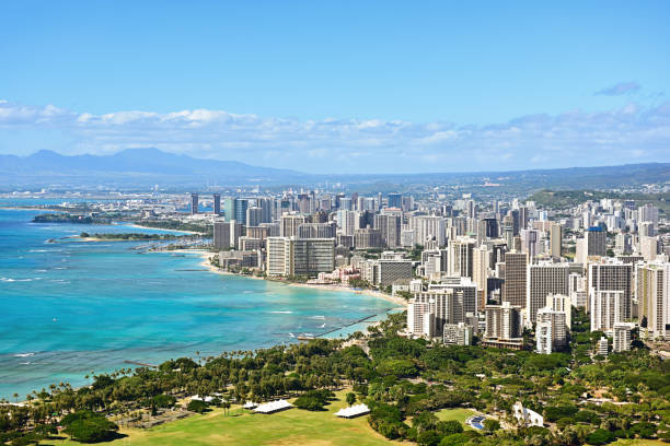 istock Honolulu and Waikiki beach on Oahu Hawaii 1335165782