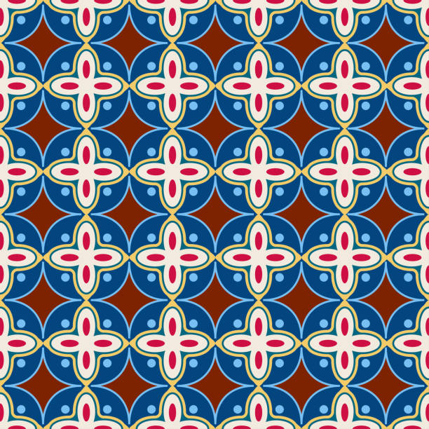 istock Color Seamless Pattern With Abstract Geometric Flower. Stylish Fashion Design Background For Invitation Card and fashion textile. Vector EPS 10 1335165904