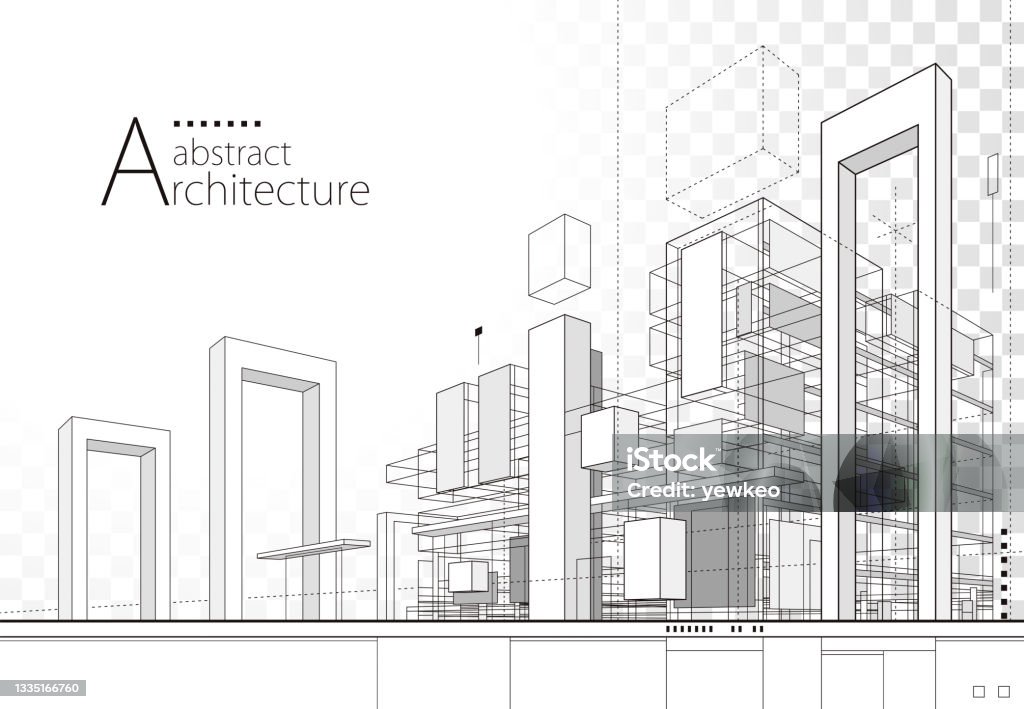 Building Line Drawing Abstract Abstract Architecture Building Line Drawing Stock Illustration ...
