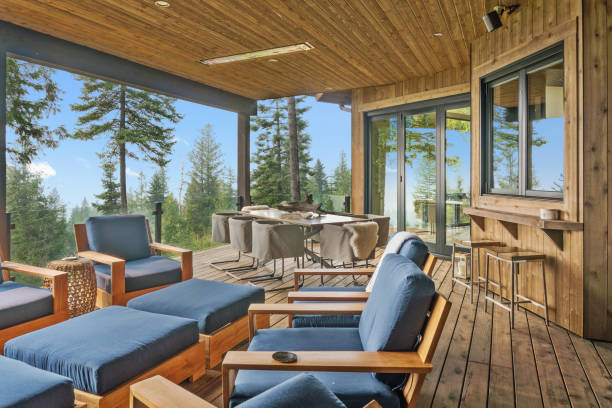istock Perfect covered deck to sit and eat away from the elements 1335166847