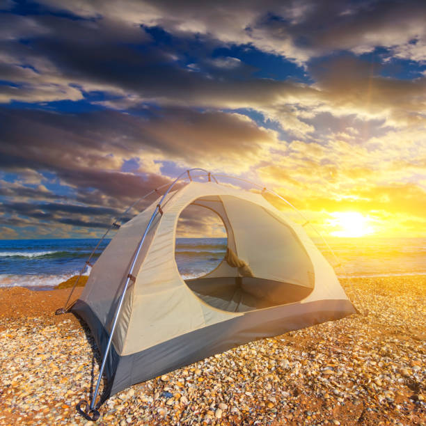 istock touristic camp on a sea beach 1335169326