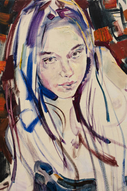 istock Pastel painting, female portrait, handmade 1335171032