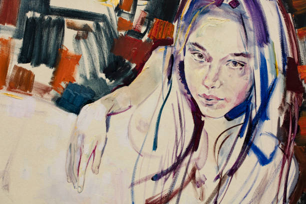istock Pastel painting, female portrait, handmade 1335171034