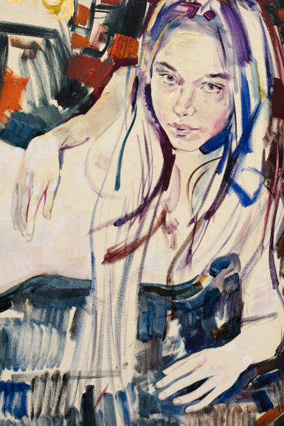 istock Pastel painting, female portrait, handmade 1335171126