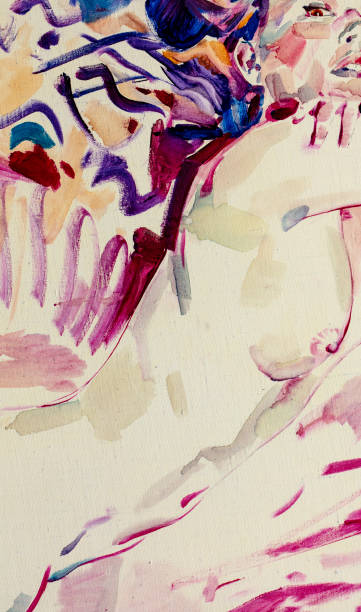 istock watercolor painting, female portrait, handmade 1335175046