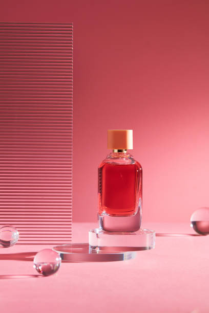istock Product display podium crystal on pink background 1335175439