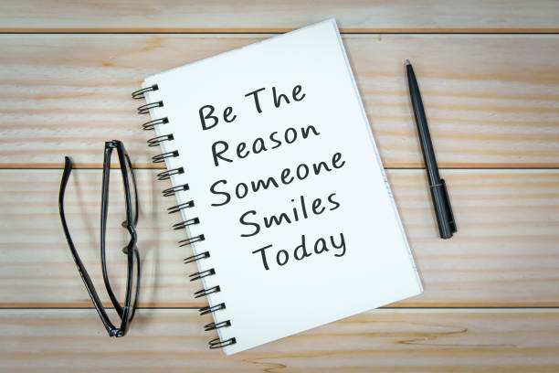 istock Open notebook with text 