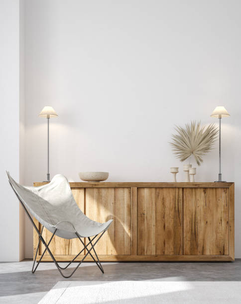 istock Minimalist home interior background ,Mid century modern style 1335182641