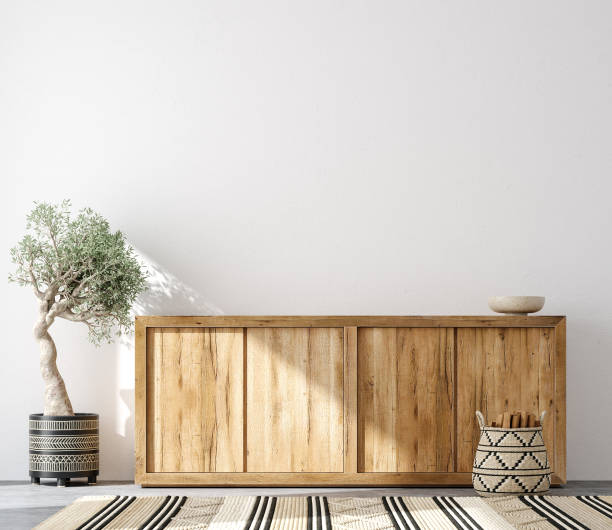 istock Minimalist home interior background ,Mid century modern style 1335182642
