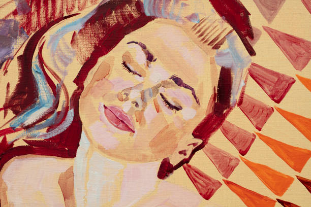 istock watercolor painting, female portrait, handmade 1335184644