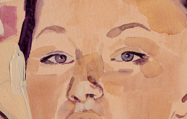 istock watercolor painting, female portrait, handmade 1335184648
