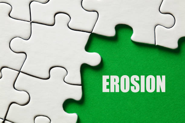 istock The word erosion surrounded by puzzle pieces. Environmental disaster and ecological change 1335184661