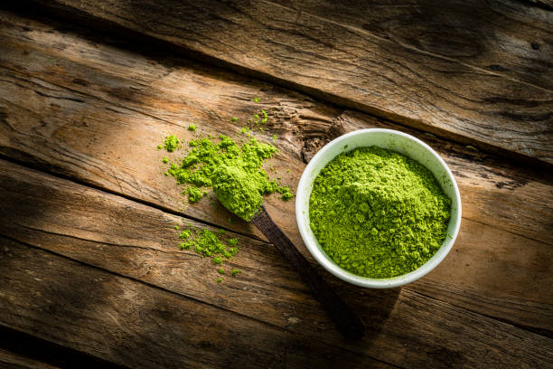 istock Nutritional supplement: Moringa oleifera powder. Copy space 1335185676