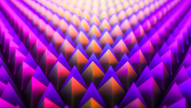 istock 3d rendering abstract geometric background. Modern minimalistic mock up, blank template. Concept for cover, advertisememt, presentation. Pastel mint and lavender color. 1335186470