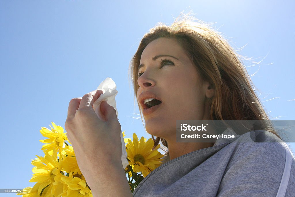 Allergie-Konzept - Lizenzfrei Niesen Stock-Foto