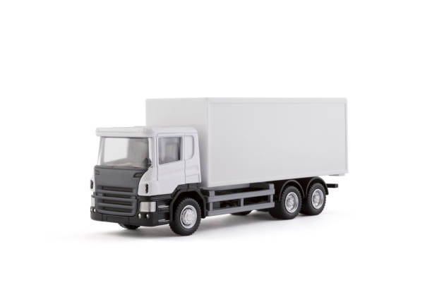 istock White cargo delivery truck miniature isolated on white background with clipping path 1335193448