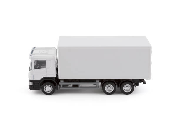 istock White cargo delivery truck miniature isolated on white background with clipping path 1335193449