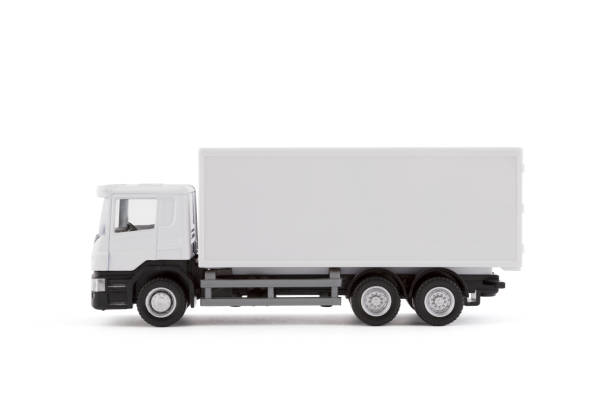 istock White cargo delivery truck miniature isolated on white background with clipping path 1335193452
