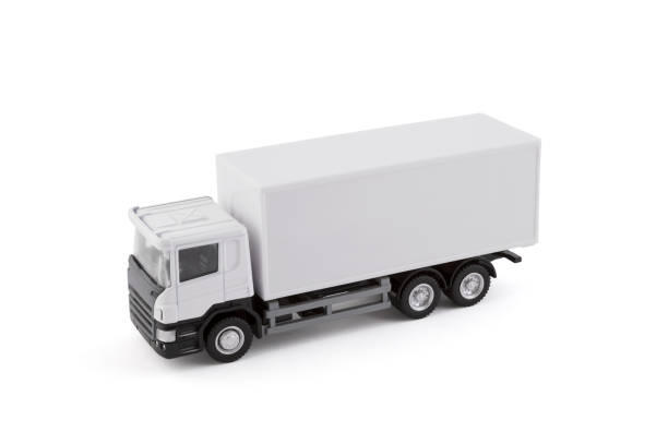 istock White cargo delivery truck miniature isolated on white background with clipping path 1335193461