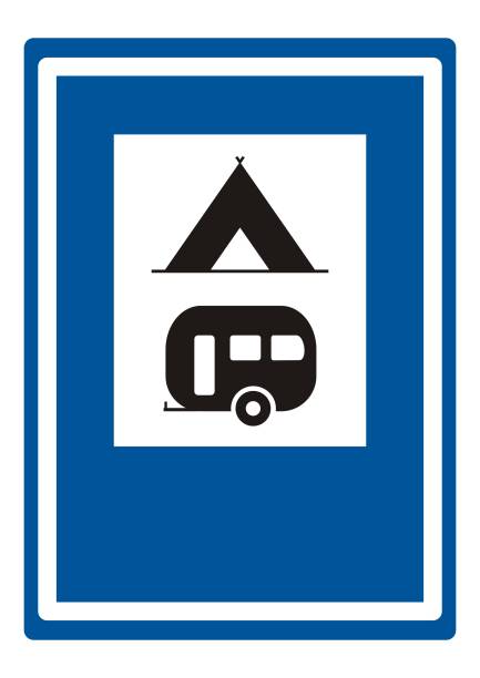 도로 표지판, 캠프, eps. - symbol sign sleeping parking stock illustrations
