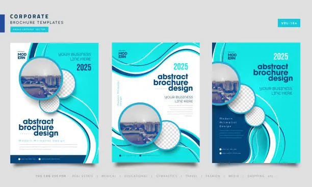 Vector illustration of Collection of Brochure Flyer Template Layout Background Design. booklet, leaflet, corporate business annual report layout