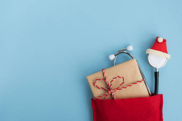 Creative medical winter greeting card.
