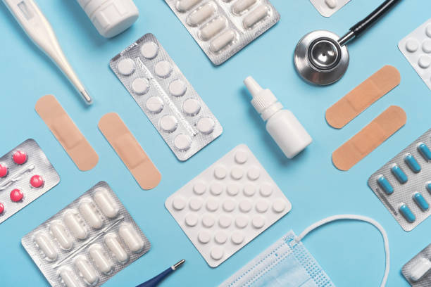 istock Medical supplies background. 1335203790