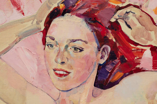 istock oil painting, female portrait, handmade 1335209901