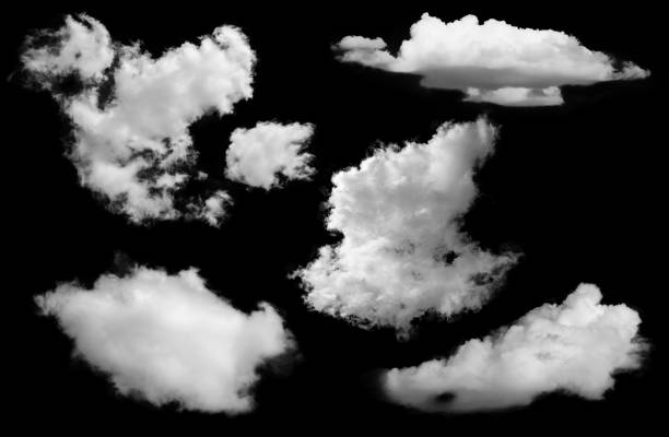 istock white fluffy clouds isolated on a black background, clipart 1335226081