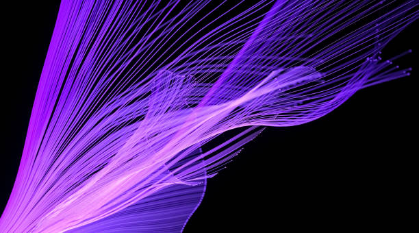 istock 3d rendering abstract geometric background. Blue lighting lines with glow. Virtual reality, futuristic blue neon light. 1335232669