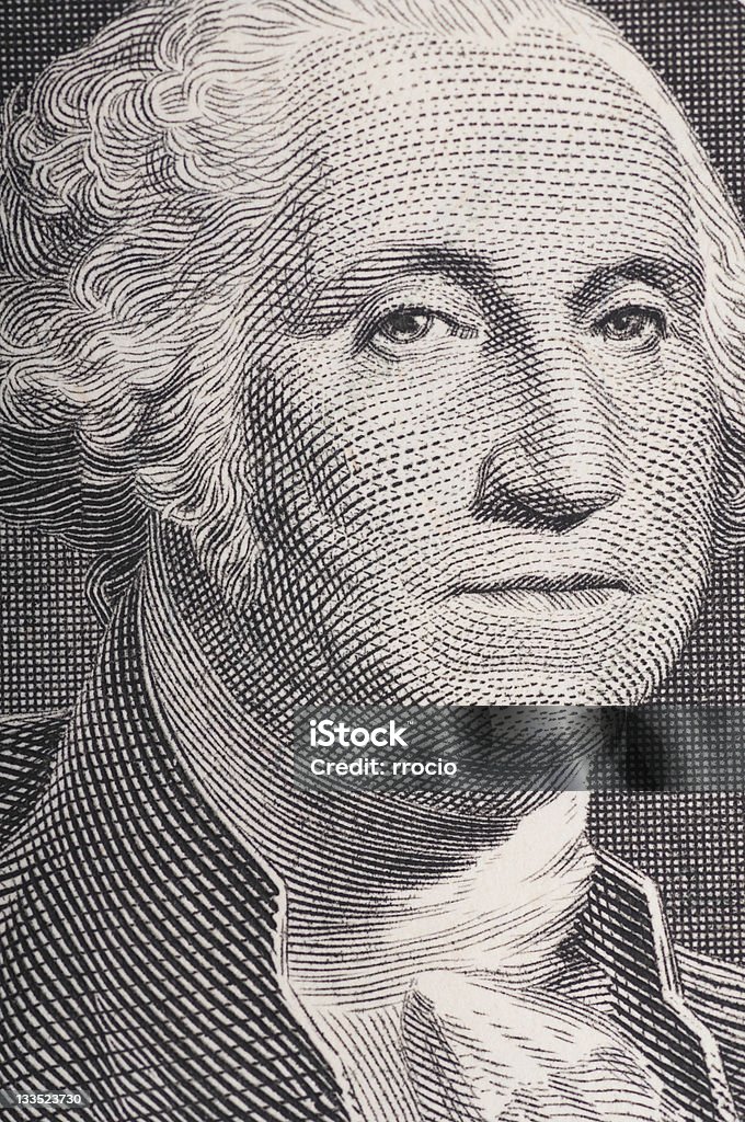 Faces of America series Detail of the face of president George Washington, one dollar bill. American Culture Stock Photo