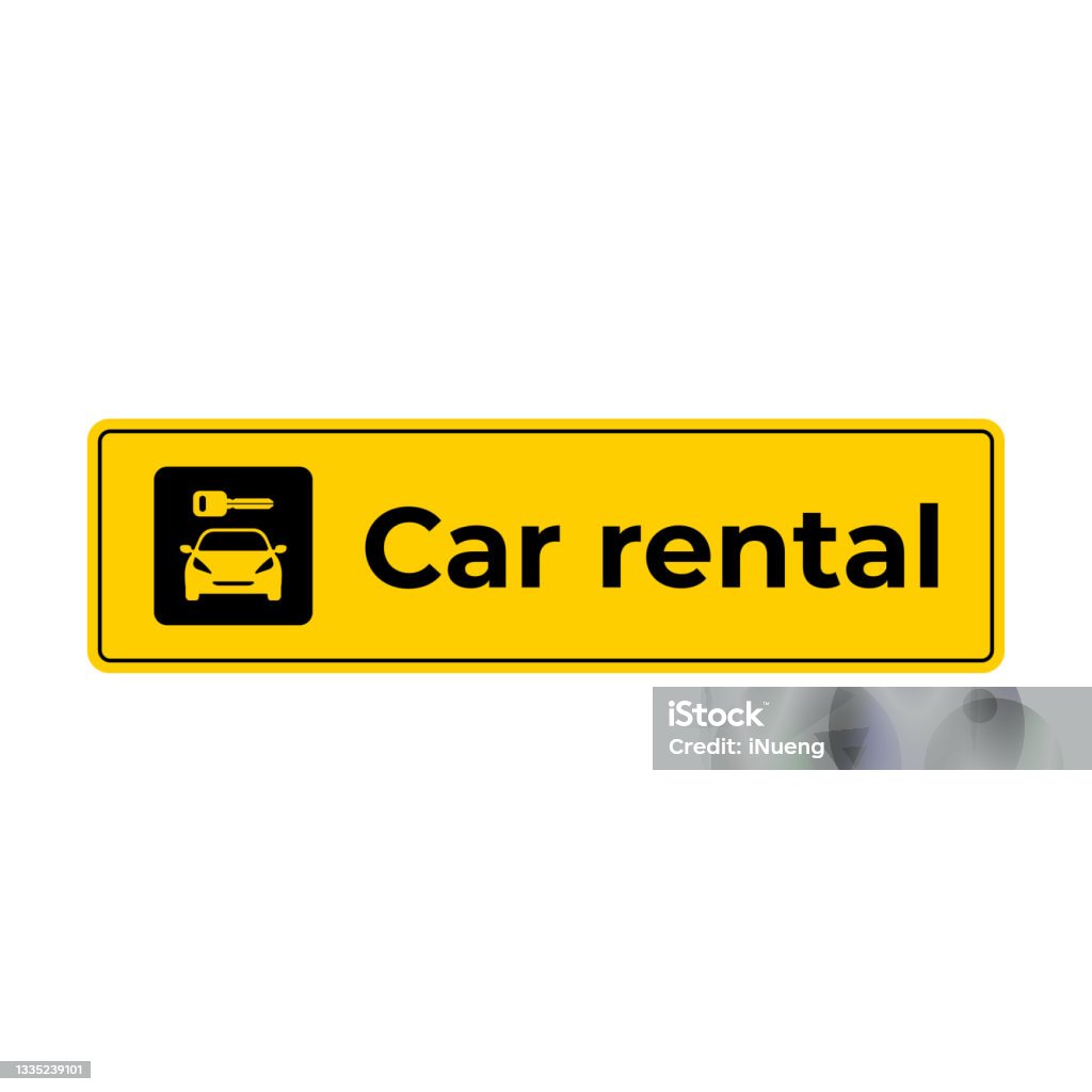 Yellow Rent Sign Drawing Yellow Car Rental Sign Vector Stock Illustration - Download Image Now ...