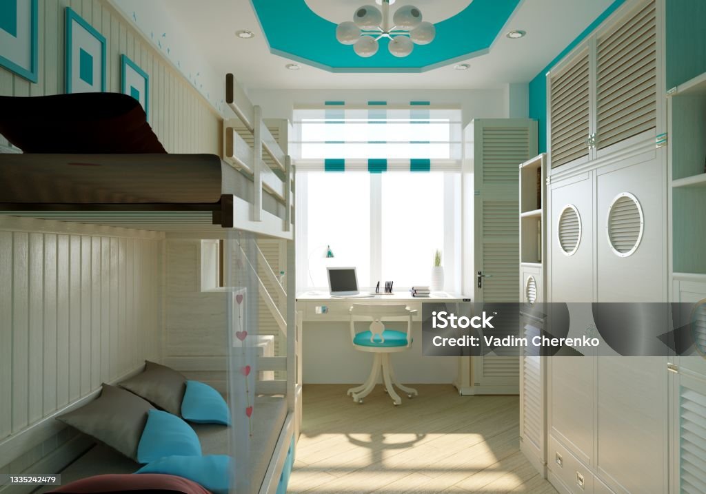 Childrens Room Childs Room Interior Visualization Stock Photo ...