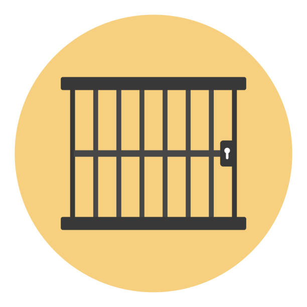 тюрьма иконка вектор для закона концепция иллюстрация концепция набор клипарт - prison stock illustrations