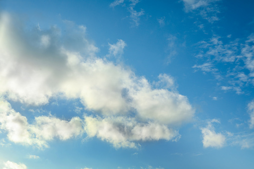 Beautiful blue sky with clouds on sunny day