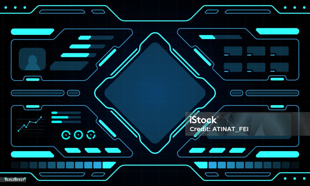 Blue Control Panel Image Blue Control Panel Abstract Technology Interface Hud Stock Illustration ...