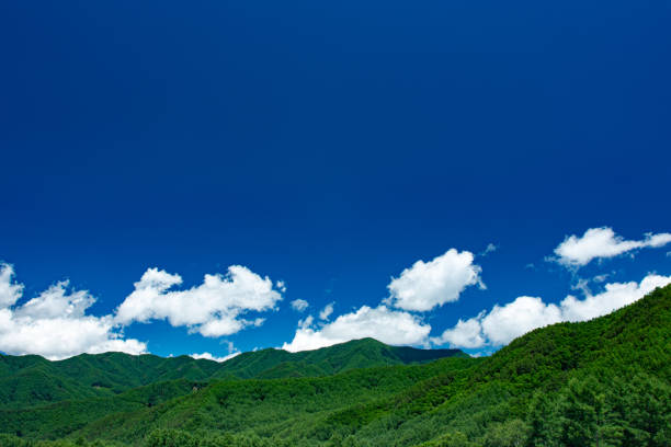 Blue sky and mountain ridgeline / Kawakami Village, Nagano Prefecture