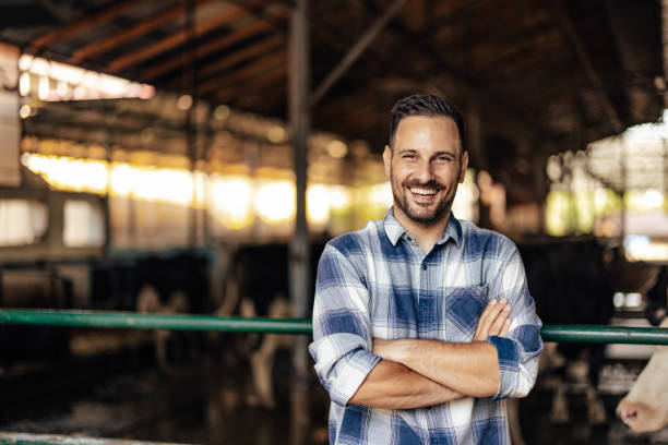 istock Adult man, promoting his farm. 1335261888