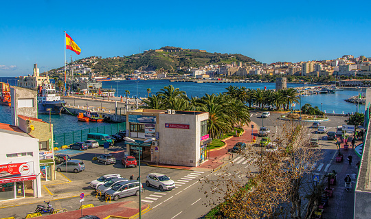 Ferry terminal in the port of Ceuta Spain, Spanish territory in north Africa Morocco.