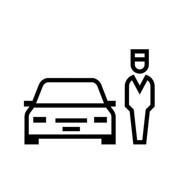 ikona konturu parkingowego - valet parking stock illustrations