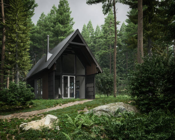 Modern Forest House stock photo
