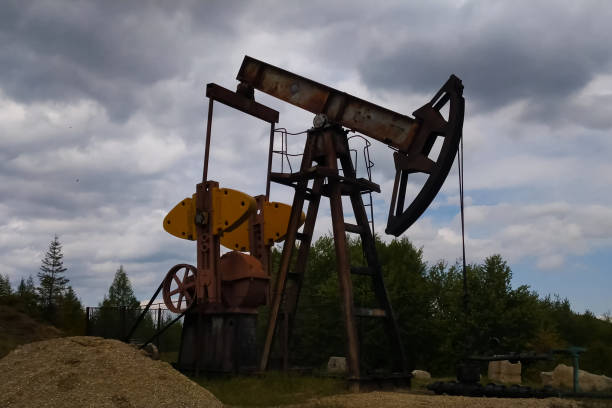 istock Rocking machine on an oil well. 1335271787