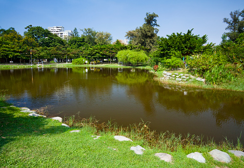 beautiful view of Central Park in Kaohsiung, Taiwan, It is one of the famous attractions in Kaohsiung.