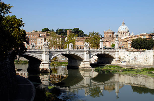 Watykan, Rzym. St Peter's, Tybru, Ponte Vittorio Emanuele – zdjęcie