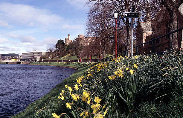 Inverness, Szkocja. Ness Bank, Zamek i city centre – zdjęcie