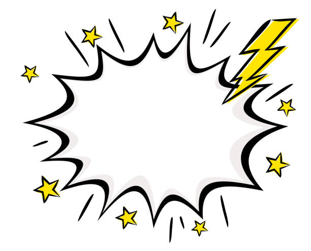 комический пустой взрыв с молнией в стиле попарт. - superhero stock illustrations